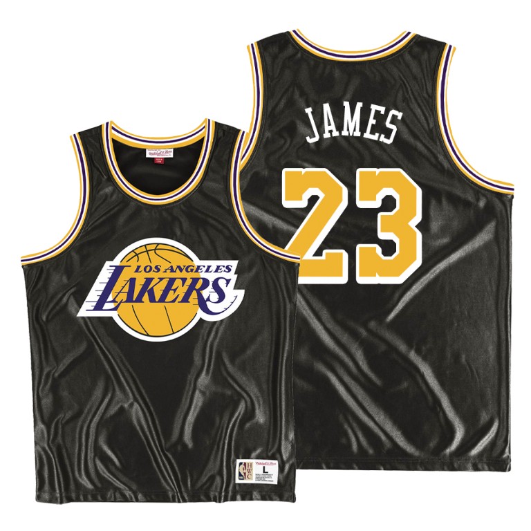 Men's Los Angeles Lakers LeBron James #23 NBA Hardwood Classics Dazzle Black Basketball Jersey KOC8783UG
